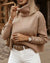 Sweaters - Trui met rolkraag | Elegante slanke pasvorm met knoopdetail - Beige - S - Zarandi Amsterdam
