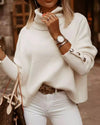 Sweaters - Trui met rolkraag | Elegante slanke pasvorm met knoopdetail - Wit - S - Zarandi Amsterdam