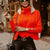 Sweaters - Trui met rolkraag | Elegante slanke pasvorm met knoopdetail - Oranje - S - Zarandi Amsterdam