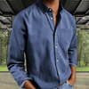 Summer Trend Outfits - Ruffo | Handgemaakt herenhemd van ademend stof met klassieke snit en lange mouwen - Blauw - S - Zarandi Amsterdam