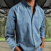 Summer Trend Outfits - Ruffo | Handgemaakt herenhemd van ademend stof met klassieke snit en lange mouwen - Lichtblauw - S - Zarandi Amsterdam