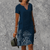 Damesjurken - Sabella | Elegante Maxi Jurk voor Dames met V - hals – Licht en Perfect voor de Zomer - Donkerblauw - S - Zarandi Amsterdam