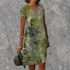 Damesjurken - Sabella | Elegante Maxi Jurk voor Dames met V - hals – Licht en Perfect voor de Zomer - Natuur groen - S - Zarandi Amsterdam