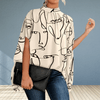 Blouses - Sandrea | Elegante avondblouse dames met lange mouwen, soepele stof en comfortabele pasvorm - Abrikoos - S - Zarandi Amsterdam