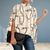 Blouses - Sandrea | Elegante avondblouse dames met lange mouwen, soepele stof en comfortabele pasvorm - Abrikoos - S - Zarandi Amsterdam