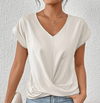 Lichtgewicht V - Hals Zomerse Blouse - ModeParisienne® Raelina | Lichtgewicht V - Hals Zomerse Blouse - Wit - S - Zarandi Amsterdam