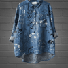 Blouses - Selema | Elegante blouse met bloemenprint van ademende bamboe en lange mouwen voor alle seizoenen - Blauw - S - Zarandi Amsterdam