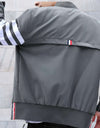 Argento - Giacca uniforme casual con collo alto e chiusura lampo continua