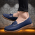 Dames schoenen - Slip - on Leren Loafers met Ademend Ontwerp voor Dagelijks Gebruik - Blauw - 36 - Zarandi Amsterdam