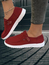Women's Shoes - Slip - on zomerschoenen, lichtgewicht en comfortabel vlak ontwerp - Rood - 36 - Zarandi Amsterdam