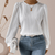 Damesblouses - Stijlvolle Top - Elegante Blouse met Ronde Hals voor Elke Gelegenheid - Wit - S - Zarandi Amsterdam