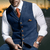 Herenvesten - Stijlvolle Vintage Weste – Slim Fit Herenmodel met Reverskraag - Blauw - S - Zarandi Amsterdam