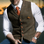 Herenvesten - Stijlvolle Vintage Weste – Slim Fit Herenmodel met Reverskraag - Bruin - S - Zarandi Amsterdam