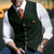 Herenvesten - Stijlvolle Vintage Weste – Slim Fit Herenmodel met Reverskraag - Donkergroen - S - Zarandi Amsterdam