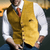 Herenvesten - Stijlvolle Vintage Weste – Slim Fit Herenmodel met Reverskraag - Geel - S - Zarandi Amsterdam