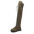 Women's Winter Boots - Overknee Laarzen met Veters in Zwart – Perfect voor Modieuze Outfits - Khaki - 35 - Zarandi Amsterdam