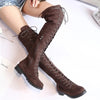 Women's Winter Boots - Overknee Laarzen met Veters in Zwart – Perfect voor Modieuze Outfits - Bruin - 35 - Zarandi Amsterdam