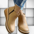 Enkellaarsjes - Stijlvolle zwarte enkellaarsjes – met wedge hak en soepel loopcomfort - Beige - 35 - Zarandi Amsterdam