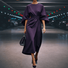 Casual Summer Wear - Sylviana | Prachtige lange jurk met vloeiende lantaarnmouwen en flatterend silhouet - Paars - S - Zarandi Amsterdam