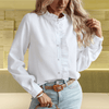 Dames Tops - Tacita | Klassieke Damesblouse in Wit met Getailleerde Pasvorm en Elegante Lange Mouwen - Wit - S - Zarandi Amsterdam