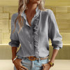 Dames Tops - Tacita | Klassieke Damesblouse in Wit met Getailleerde Pasvorm en Elegante Lange Mouwen - Zwart - S - Zarandi Amsterdam