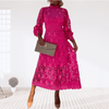 casual summer wear - Temalyn | Midi Jurk met Kant, Stijlvolle Details en Comfortabele Pasvorm - Roze - S - Zarandi Amsterdam