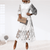 casual summer wear - Temalyn | Midi Jurk met Kant, Stijlvolle Details en Comfortabele Pasvorm - Wit - S - Zarandi Amsterdam