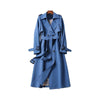 Women's Coat - Trenchcoat voor dames | Dubbelrijs Jas - Blauw - S - Zarandi Amsterdam