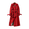 Women's Coat - Trenchcoat voor dames | Dubbelrijs Jas - Rood - S - Zarandi Amsterdam