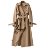 Women's Winter Coat - Trenchcoat voor dames | Dubbelrijs ontwerp jas - Khaki - S - Zarandi Amsterdam