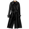 Women's Winter Coat - Trenchcoat voor dames | Dubbelrijs ontwerp jas - Zwart - S - Zarandi Amsterdam