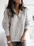 Women's Sweater - Trui met halve rits voor dames | Oversized ontwerp - Grijs - S - Zarandi Amsterdam
