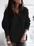Women's Sweater - Trui met halve rits voor dames | Oversized ontwerp - Zwart - S - Zarandi Amsterdam