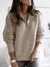 Women's Sweater - Trui met halve rits voor dames | Oversized ontwerp - Khaki - S - Zarandi Amsterdam