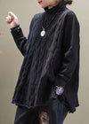 Women's Sweater - Trui voor dames | Gebreid met open zijkanten - Zwart - M - Zarandi Amsterdam