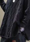 Women's Sweater - Trui voor dames | Gebreid met open zijkanten - Zwart - M - Zarandi Amsterdam