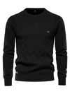 Men's Sweater - Trui voor heren, klassieke pasvorm | ademend - Zwart - S - Zarandi Amsterdam