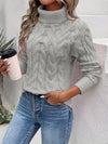 Sweaters - Slim Fit Turtleneck Sweater | Elegant & Comfortabel - Grijs - S - Zarandi Amsterdam