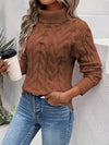 Sweaters - Slim Fit Turtleneck Sweater | Elegant & Comfortabel - Bruin - S - Zarandi Amsterdam