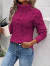 Sweaters - Slim Fit Turtleneck Sweater | Elegant & Comfortabel - Donkerroze - S - Zarandi Amsterdam