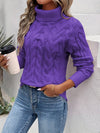 Sweaters - Slim Fit Turtleneck Sweater | Elegant & Comfortabel - Paars - S - Zarandi Amsterdam