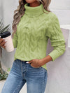 Sweaters - Slim Fit Turtleneck Sweater | Elegant & Comfortabel - Lichtgroen - S - Zarandi Amsterdam