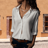 Blouses - Ulrica | Net afgewerkte Blouse voor Dames – Kraag, Knopen en Elegante Snit - Wit - S - Zarandi Amsterdam