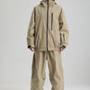 Winter Sets - Waterdichte unisex tweedelige skipak met lange mouwen en ritssluiting - Beige - S - Zarandi Amsterdam