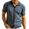Classic Heren Gebreide Shirt - Waldemar | Classic Heren Gebreide Shirt - Blauw - S - Zarandi Amsterdam