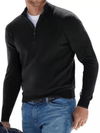 Men's Sweater - V - hals gebreide herentrui | Normale pasvorm - Zwart - S - Zarandi Amsterdam
