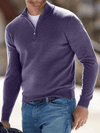 Men's Sweater - V - hals gebreide herentrui | Normale pasvorm - Paars - S - Zarandi Amsterdam