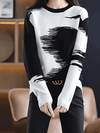 Women's Sweater - Verlooptrui voor dames | Relaxte pasvorm - Zwart - Één maat - Zarandi Amsterdam