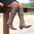 Winter Boots - Vintage hoge laarzen voor dames | Dikke hak - Bruin - 34 - Zarandi Amsterdam