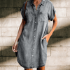 Summer Trend Outfits - Vivian | Elegante denimjurk met comfortabele pasvorm en veelzijdige stijl voor dagelijks gebruik - Grijs - S - Zarandi Amsterdam
